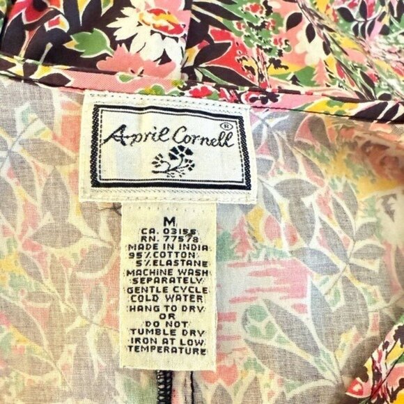 APRIL CORNELL Sleeveless V-Neck Floral Dress Size M - Picture 7 of 7